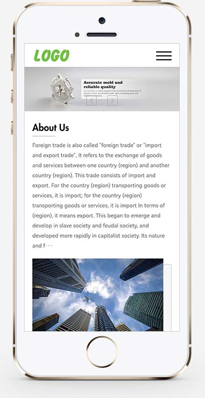 (自適應手機端)綠色五金零件英文pbootcms外貿網站模板 精密模具零件加工類網站源碼下載