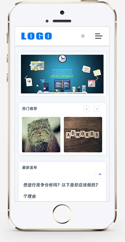 (自適應手機端)響應式個人博客網站模板 藍色新聞資訊類網站源碼下載