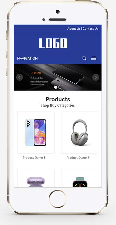 (自適應手機端)響應式電子產品英文外貿網站模板