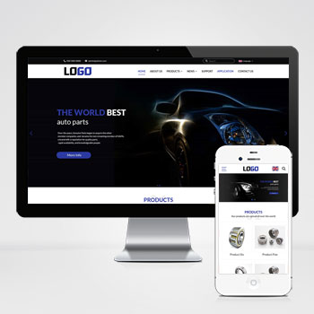  (自適應手機端)藍色外貿網站模板 中英文雙語網站源碼-帶三