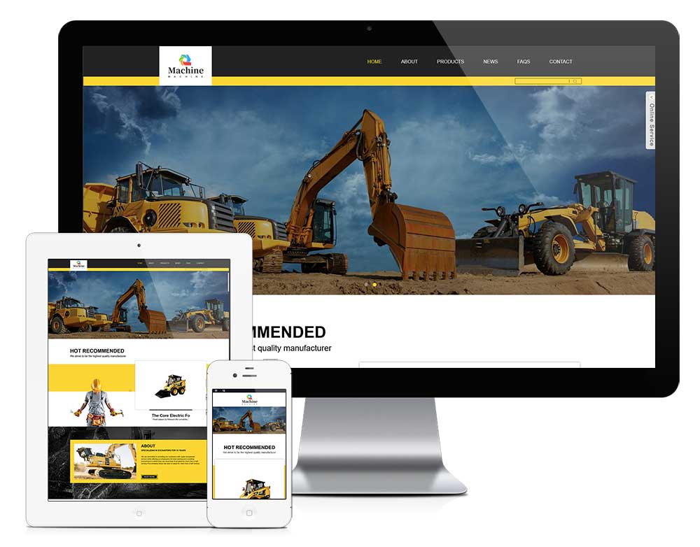 響應(yīng)式機(jī)械設(shè)備外貿(mào)企業(yè)網(wǎng)站模板