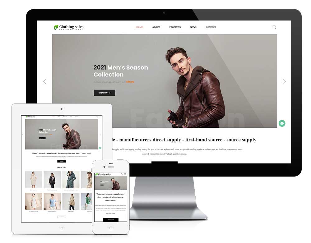 響應式服裝服飾外貿企業網站模板