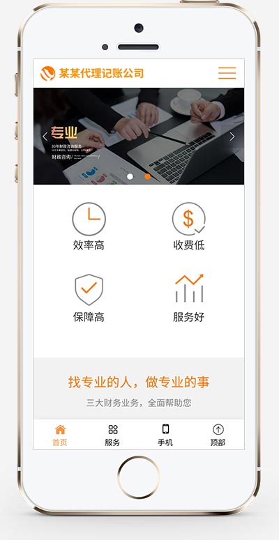 代理記賬財務會計咨詢服務公司網站源碼+手機端自適應
